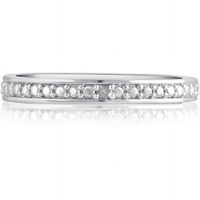 Ариста кръг диамант акцент Дамска модна Сватбена халка в сребърно покритие месинг