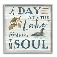 Ступел Индъстрис Ден на езерото възстановява душата селски цитат зърно модел графично изкуство сива рамка