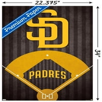 Сан Диего Падрес-Плакат С Лого, 22.375 34