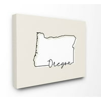 Ступел индустрии Орегон Начало държавна карта неутрален печат дизайн платно стена изкуство от Дафне Полсели