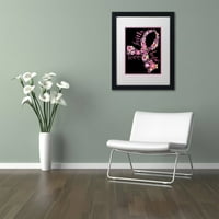 Търговска марка изобразително изкуство Розова Панделка цветен платно изкуство от Дженифър Нилсон, бял мат,