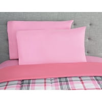 Крепежни елементи розово Каре легло в чанта Утешител комплект с чаршафи, близнак