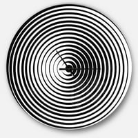 Дизайнарт 'черно-бяла оптична илюзия' метален стенен часовник