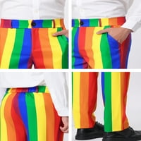 Уникални изгодни Мъжки раирани панталони кльощава годни цвят блок панталони