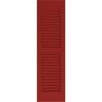 Екена Мелница 12 В 71 Х Америкрафт Две Еднакви Жалузи Екстериор Истински Дървени Щори, Огън Червено