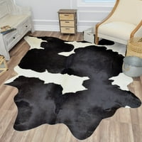 Килими Америка ръчно курирана колекция от телешка кожа белезникав Черен ХС съвременен килим за животинска