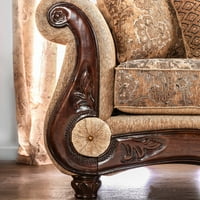 Денисън традиционен диван от шенил Плат, злато и бронз