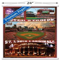 Сейнт Луис Кардиналс-стенен плакат на стадион Буш с дървена магнитна рамка, 22.375 34