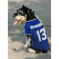 Одел Бекъм младши куче Джърси Ню Йорк Джайънтс отбор Играч Джърси за кучета и котки. Размери и отбори от