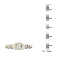 Имперски женски Иги Церти КТ диамант 10к жълто злато обрат джолан булчински комплект