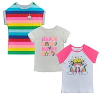 Детски от Гарианални Момичета графични Реглан, Рингер и раирани тениски, 3-Пакет, размери 4-10