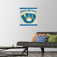 Милуоки пивовари - ретро лого плакат за стена с щифтове, 14.725 22.375