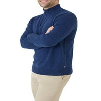 Мъжки празничен обрат тримесечие цип Пуловер-размери ХС до 4ХБ