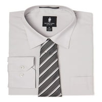 Сребърен етикет Мъжка риза с дълъг ръкав с подходяща вратовръзка